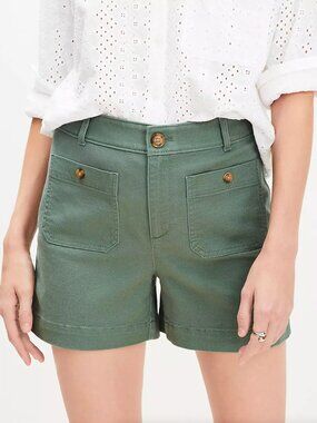 LOFT Twill Green Palmer Shorts Size 6